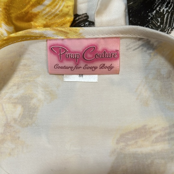 Pinup couture white and yellow/black flower dress size Medium. - Picture 6 of 7